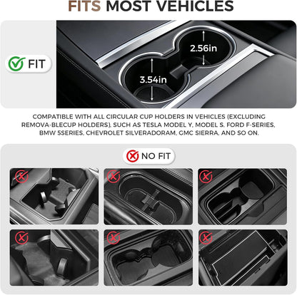 Car Tray and Cup Holders, 360° Rotating Car Desk for Laptop, Upgraded Steering Wheel Tray, Car Food Tray Table for Eating, Automatic Center Console Cup Holder Universal Fit