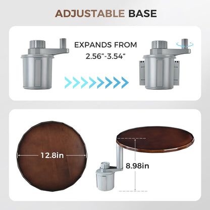 Car Tray and Cup Holders, 360° Rotating Car Desk for Laptop, Upgraded Steering Wheel Tray, Car Food Tray Table for Eating, Automatic Center Console Cup Holder Universal Fit