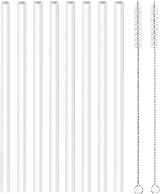 Straws Replacement Compatible with Hydro Flask Water Bottle 32oz,40 Oz -For Hydroflask Tumbler Press In Straw Lids,8 BPA- Free Long Straws,2 Straw Brushes