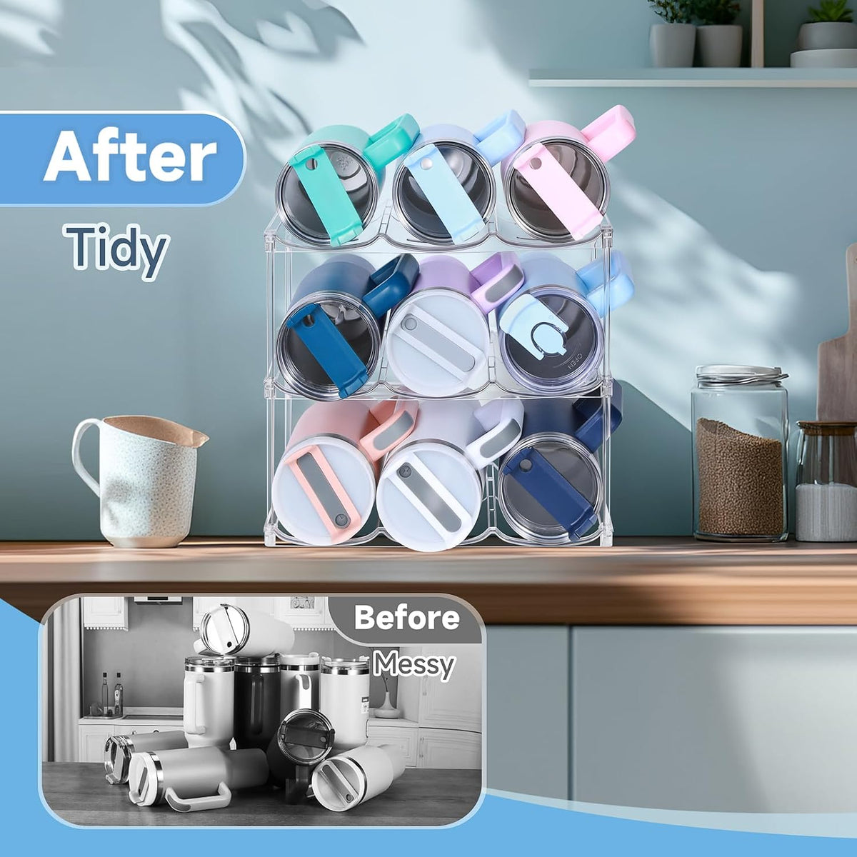 Stackable Water Bottle Organizer for Stanley 40 oz Tumbler