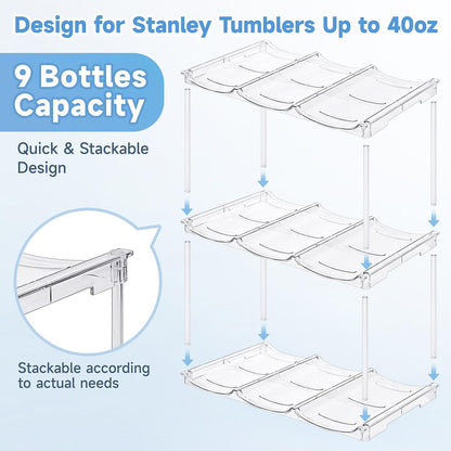 Stackable Water Bottle Organizer for Stanley 40 oz Tumbler
