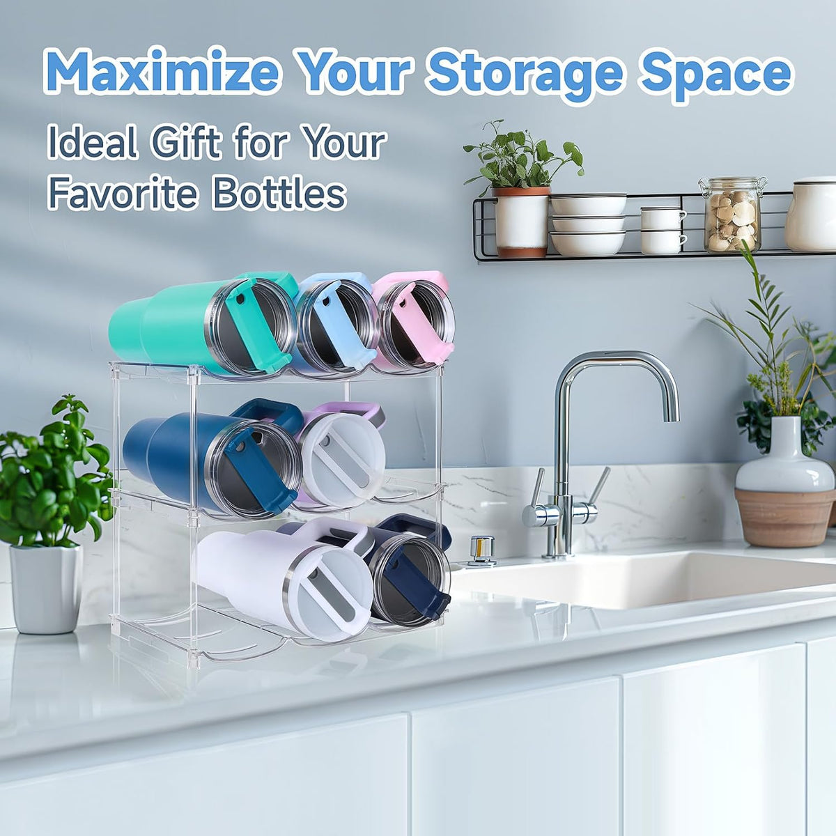 Stackable Water Bottle Organizer for Stanley 40 oz Tumbler