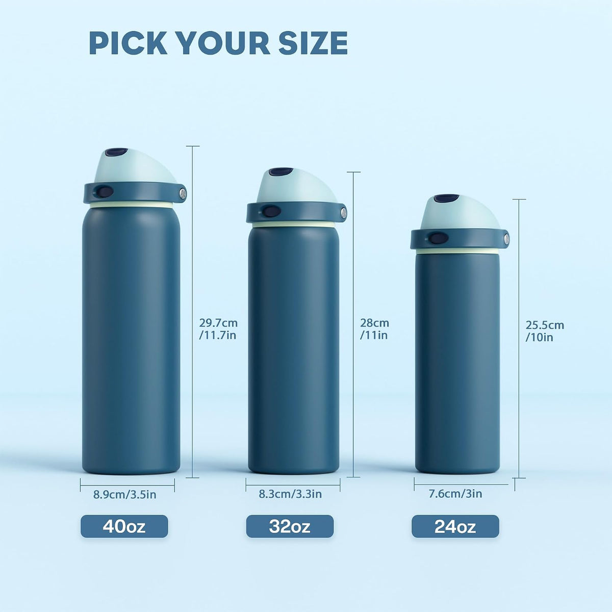 24 oz Travel Water Bottle: 2-in-1 Push-Button Spout & Quick-Flip Straw, Leakproof, Cold 24Hrs, Fits Car Cup Holder, Stainless Steel Cup for Sports, School, Commute, Camping (Mouse's Mischief) - Colors A