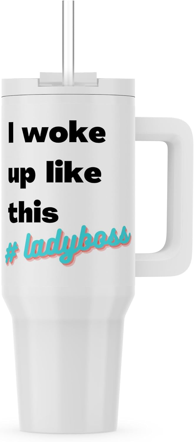 Image of quote I woke up like this ladyboss, 40oz Tumbler
