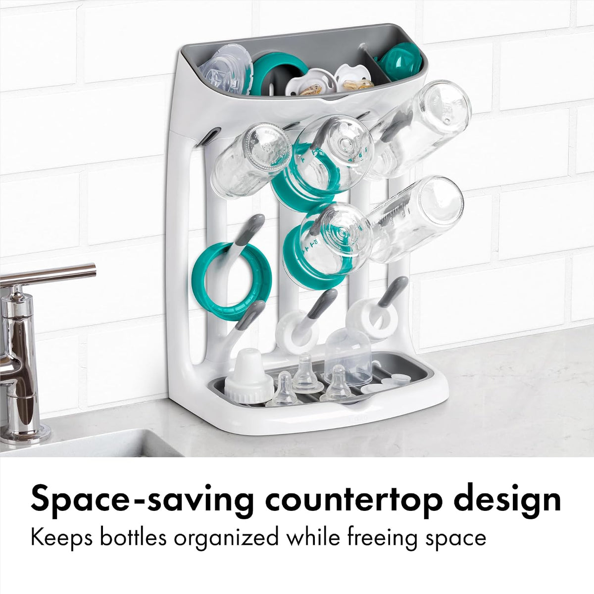 Baby Bottle Drying Rack with Drain Board, Portable Drying Rack