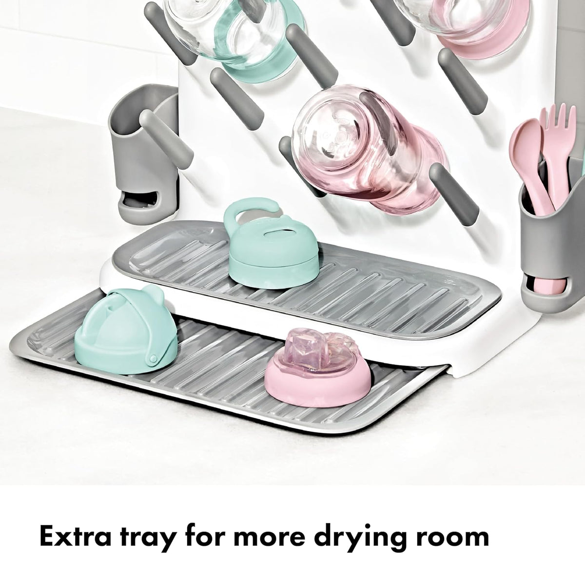 Baby Bottle Drying Rack with Drain Board, Portable Drying Rack