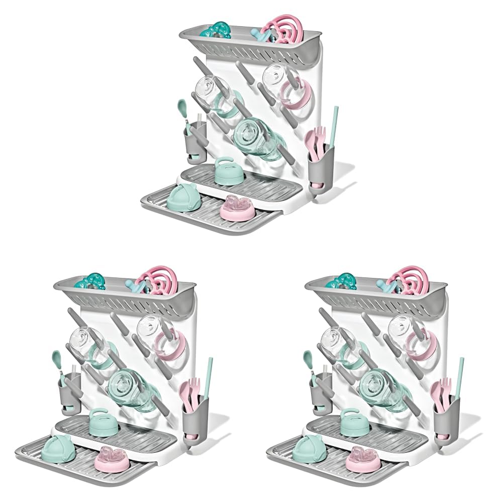 Baby Bottle Drying Rack with Drain Board, Portable Drying Rack