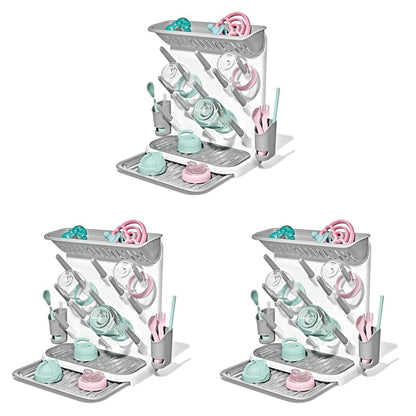 Baby Bottle Drying Rack with Drain Board, Portable Drying Rack