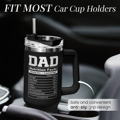 American Flag Tumbler with Handle, America 40oz Stainless Steel Insulated Coffee Mug with Lid & Straw, America Gifts for Men Women, USA Tumblers Cup Gift for Christmas