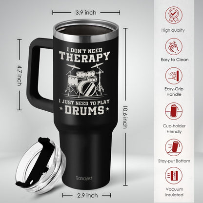American Flag Tumbler with Handle, America 40oz Stainless Steel Insulated Coffee Mug with Lid & Straw, America Gifts for Men Women, USA Tumblers Cup Gift for Christmas
