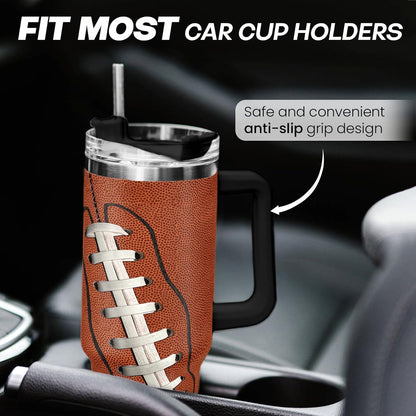 American Flag Tumbler with Handle, America 40oz Stainless Steel Insulated Coffee Mug with Lid & Straw, America Gifts for Men Women, USA Tumblers Cup Gift for Christmas