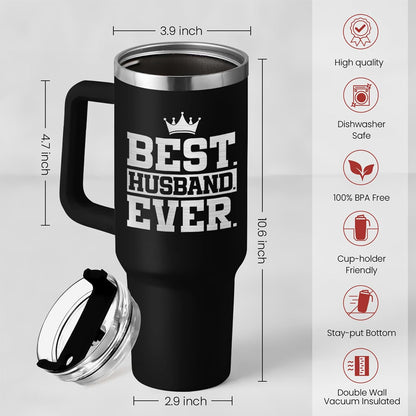 American Flag Tumbler with Handle, America 40oz Stainless Steel Insulated Coffee Mug with Lid & Straw, America Gifts for Men Women, USA Tumblers Cup Gift for Christmas