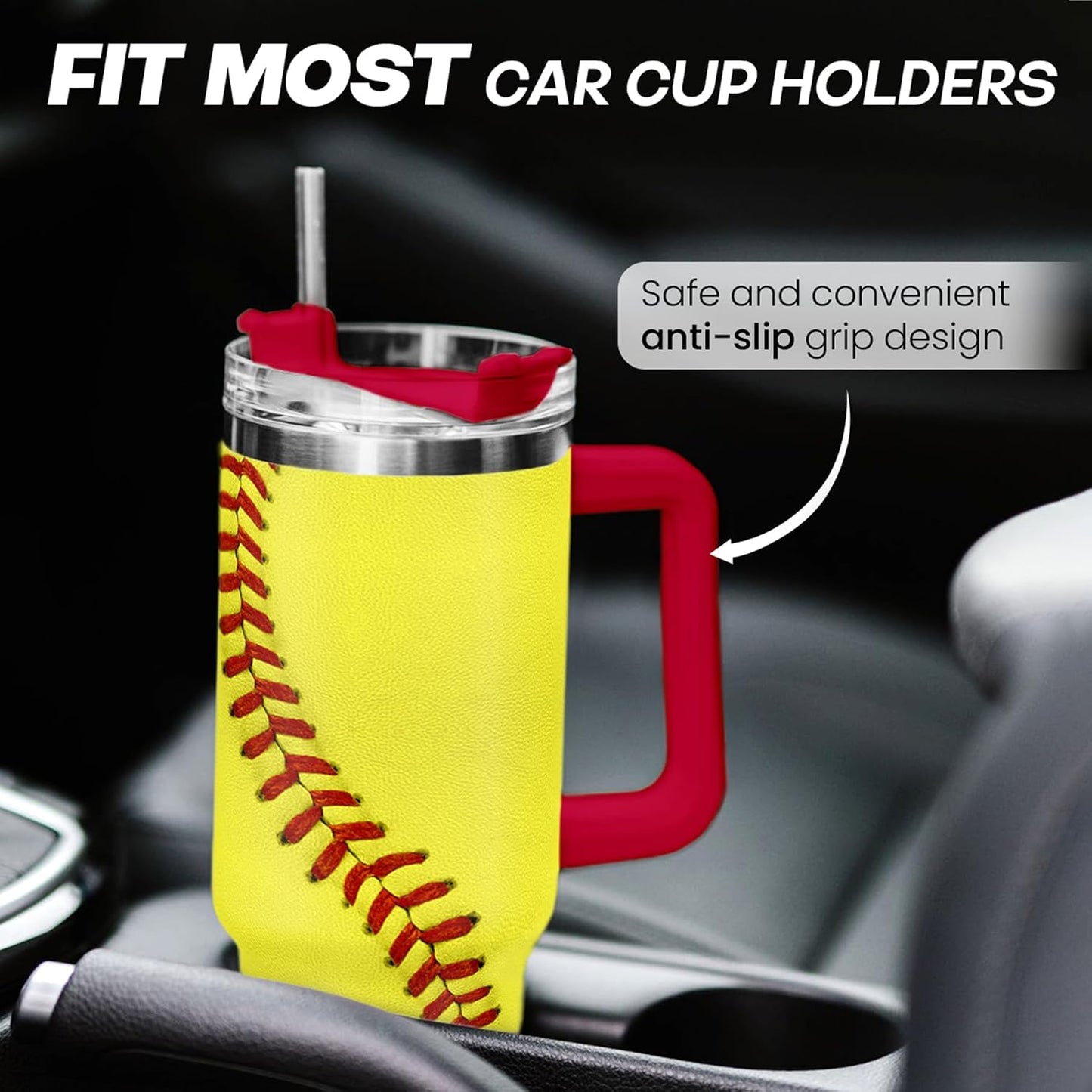 American Flag Tumbler with Handle, America 40oz Stainless Steel Insulated Coffee Mug with Lid & Straw, America Gifts for Men Women, USA Tumblers Cup Gift for Christmas