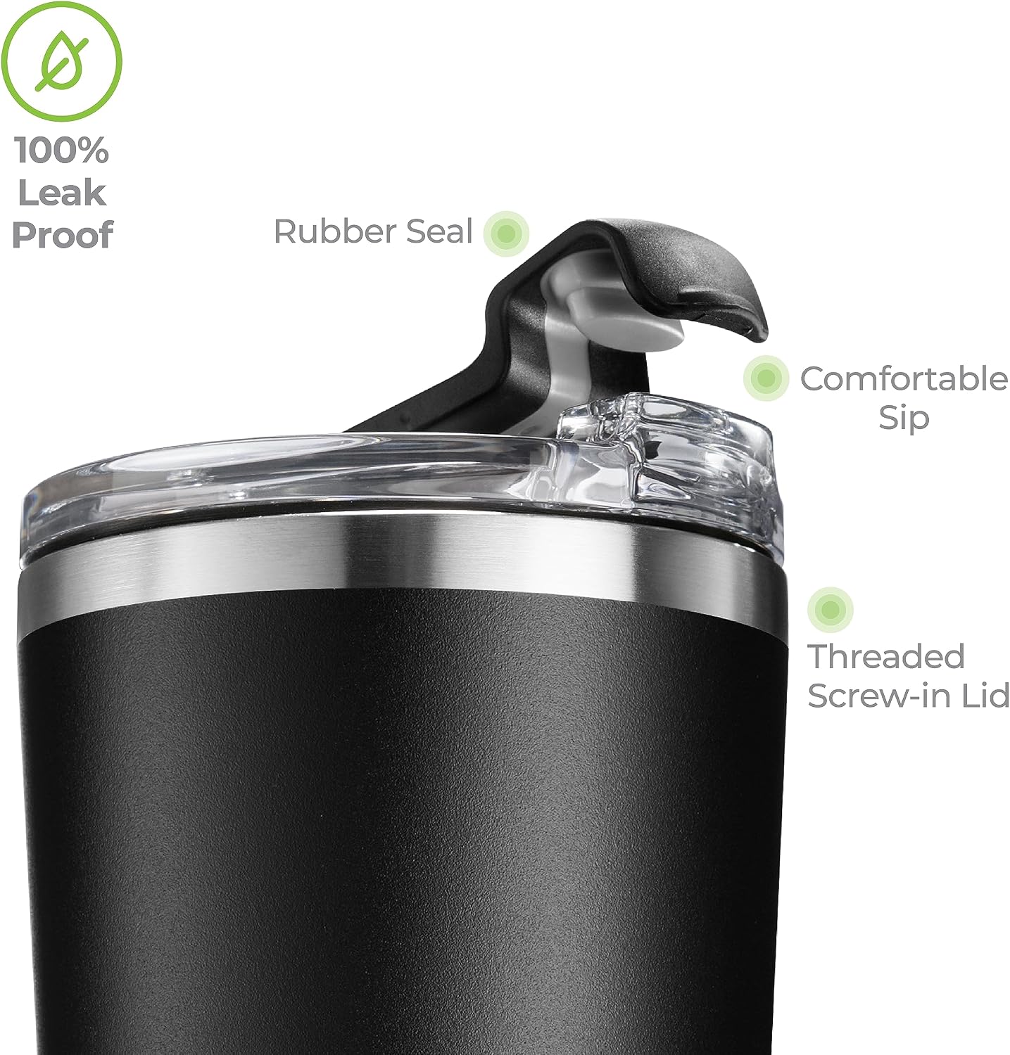 ™ 16 oz Insulated Coffee Tumbler with Leakproof Lid – Stainless Steel, Vacuum Insulated – Keeps Drinks Hot or Cold for Hours – Cupholder Friendly Travel Mug – Purple