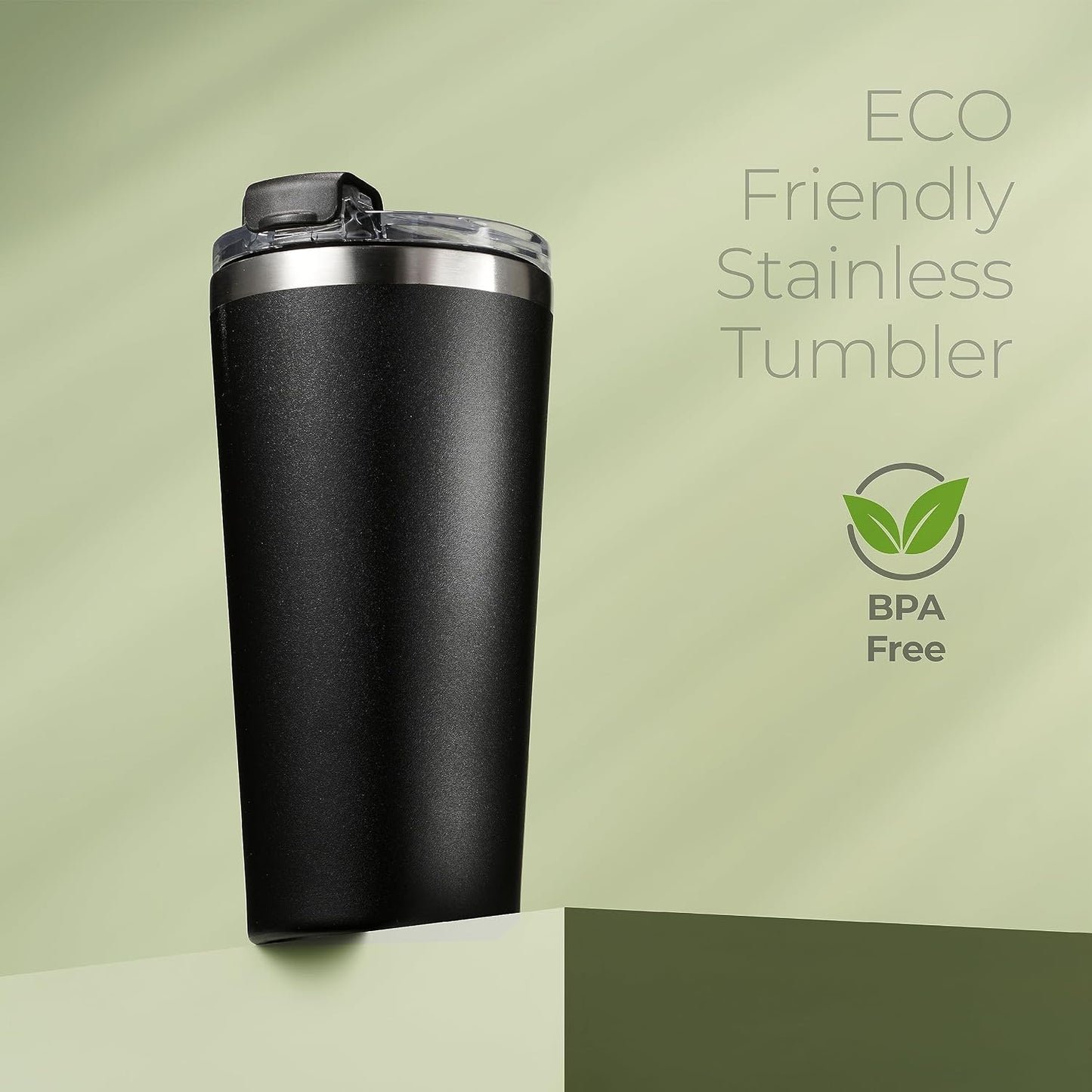 ™ 16 oz Insulated Coffee Tumbler with Leakproof Lid – Stainless Steel, Vacuum Insulated – Keeps Drinks Hot or Cold for Hours – Cupholder Friendly Travel Mug – Purple