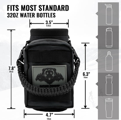 32 64 128oz Tactical Water Bottle Pouch, MOLLE Bottle Holder
