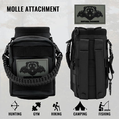 32 64 128oz Tactical Water Bottle Pouch, MOLLE Bottle Holder