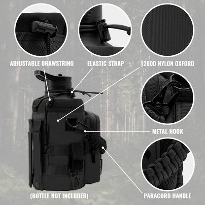 32 64 128oz Tactical Water Bottle Pouch, MOLLE Bottle Holder