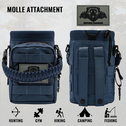 32 64 128oz Tactical Water Bottle Pouch, MOLLE Bottle Holder
