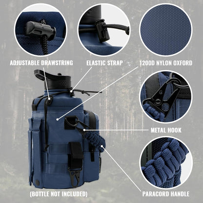 32 64 128oz Tactical Water Bottle Pouch, MOLLE Bottle Holder