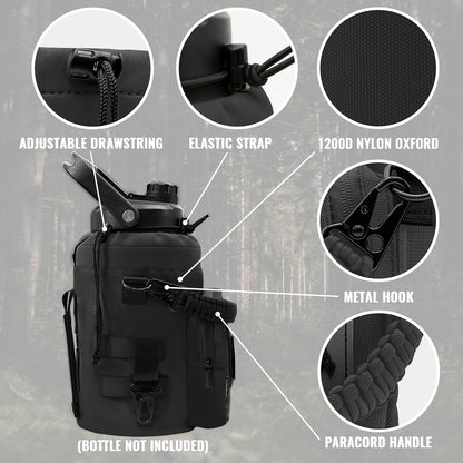 32 64 128oz Tactical Water Bottle Pouch, MOLLE Bottle Holder