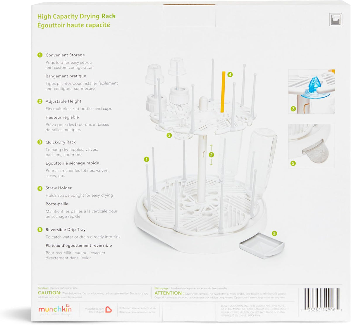 ® High Capacity Drying Rack for Baby Bottles and Accessories, White