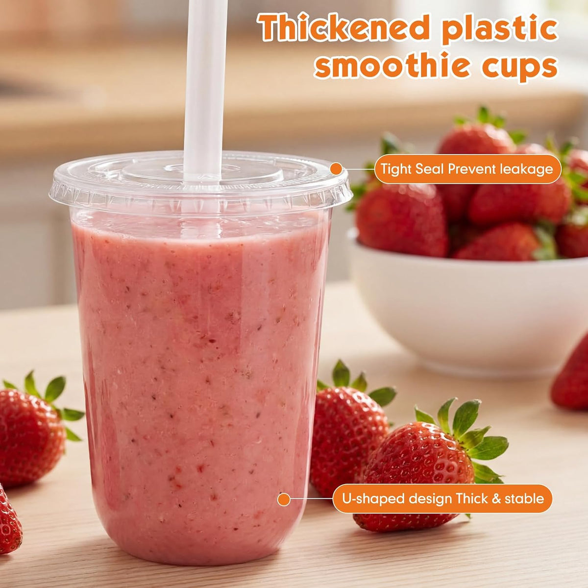 12 Oz Plastic Cups with Lids and Jumbo Straws, Multicolor