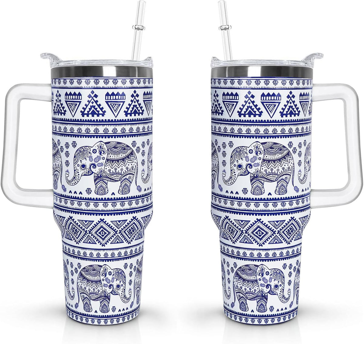40 oz Daisy Tumbler with Handle and Straw Lid Daisy Themed Gifts for Women Flower Lovers Double Insulated Cup Travel Coffee Mug