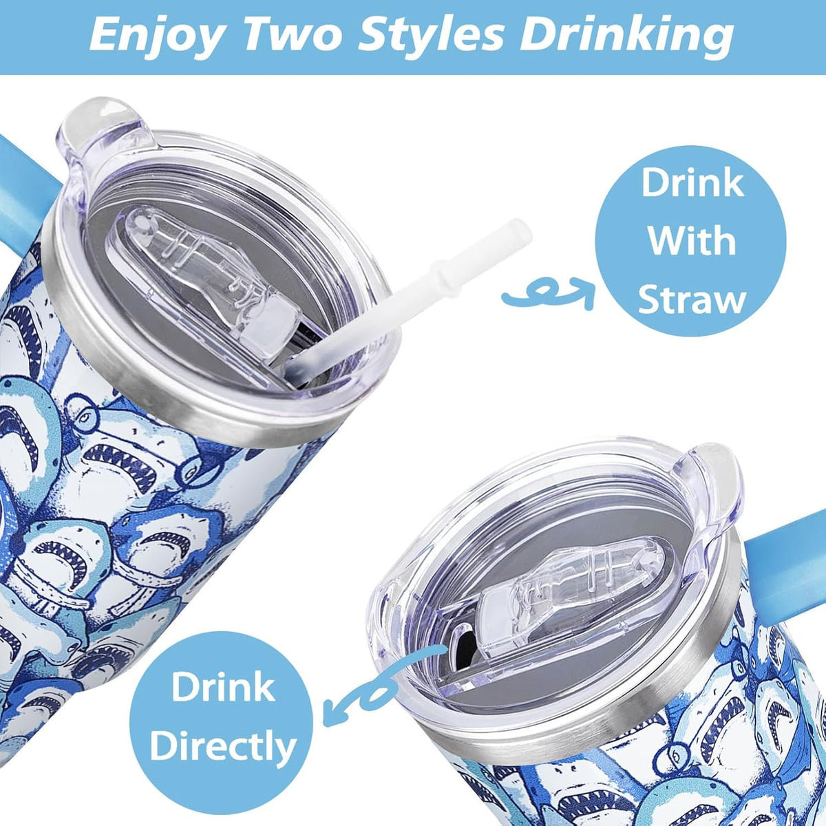 40 oz Daisy Tumbler with Handle and Straw Lid Daisy Themed Gifts for Women Flower Lovers Double Insulated Cup Travel Coffee Mug