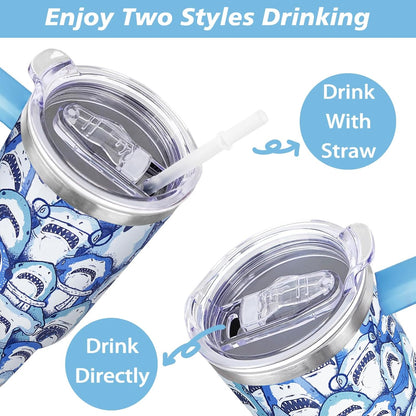 40 oz Daisy Tumbler with Handle and Straw Lid Daisy Themed Gifts for Women Flower Lovers Double Insulated Cup Travel Coffee Mug