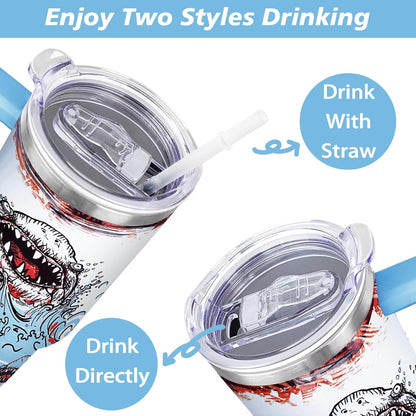 40 oz Daisy Tumbler with Handle and Straw Lid Daisy Themed Gifts for Women Flower Lovers Double Insulated Cup Travel Coffee Mug