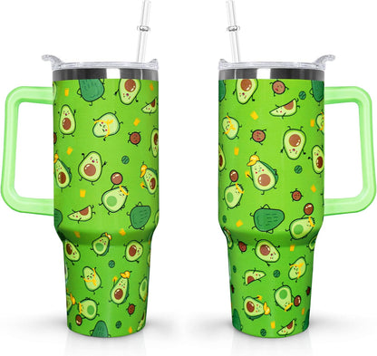40 oz Daisy Tumbler with Handle and Straw Lid Daisy Themed Gifts for Women Flower Lovers Double Insulated Cup Travel Coffee Mug