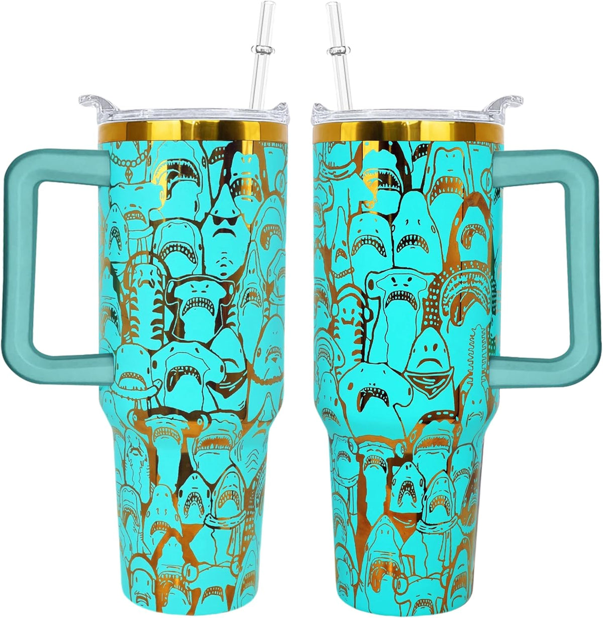 40 oz Daisy Tumbler with Handle and Straw Lid Daisy Themed Gifts for Women Flower Lovers Double Insulated Cup Travel Coffee Mug