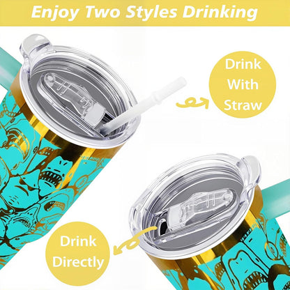 40 oz Daisy Tumbler with Handle and Straw Lid Daisy Themed Gifts for Women Flower Lovers Double Insulated Cup Travel Coffee Mug