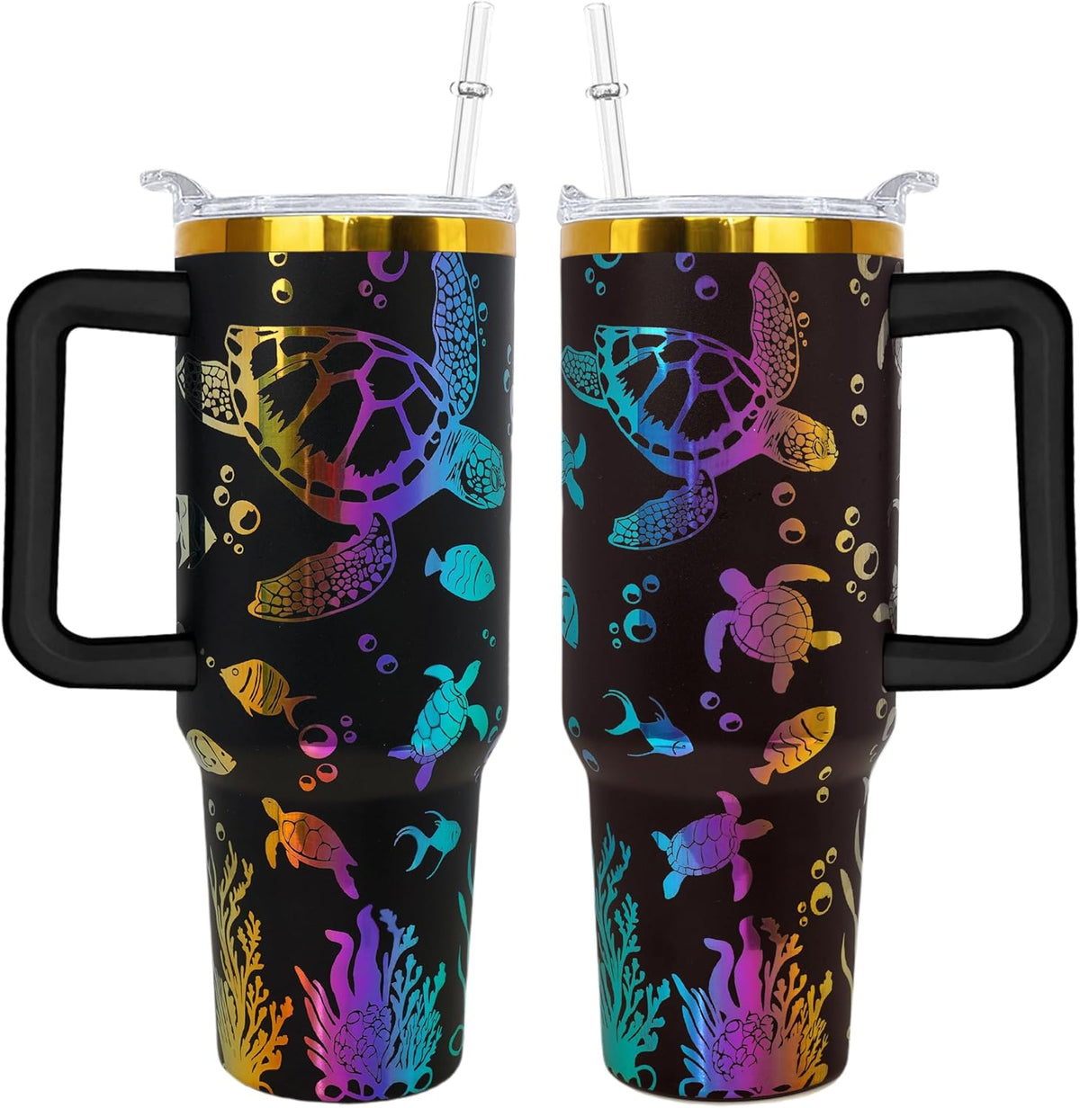 40 oz Daisy Tumbler with Handle and Straw Lid Daisy Themed Gifts for Women Flower Lovers Double Insulated Cup Travel Coffee Mug