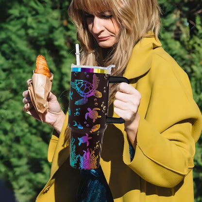 40 oz Daisy Tumbler with Handle and Straw Lid Daisy Themed Gifts for Women Flower Lovers Double Insulated Cup Travel Coffee Mug