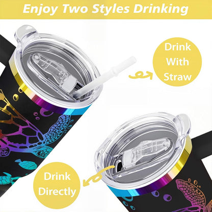 40 oz Daisy Tumbler with Handle and Straw Lid Daisy Themed Gifts for Women Flower Lovers Double Insulated Cup Travel Coffee Mug