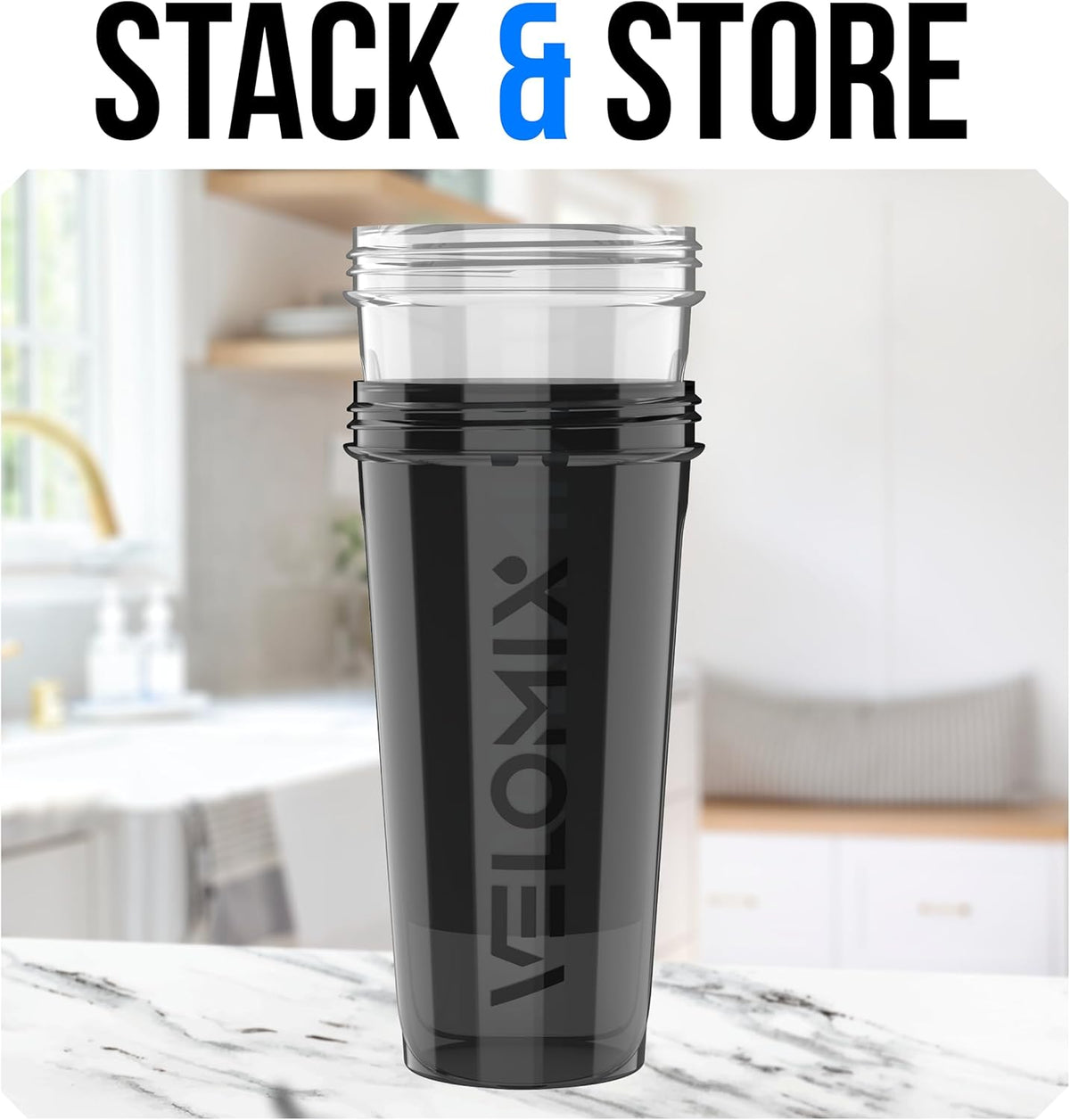 2 Pack 28oz Protein Shaker Bottle for Protein Mixes, Black/Transpar
