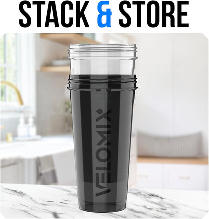 2 Pack 28oz Protein Shaker Bottle for Protein Mixes, Black/Transpar