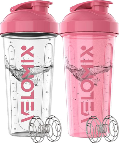 2 Pack 28oz Protein Shaker Bottle for Protein Mixes, Black/Transpar