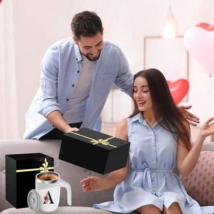 Initial Magnetic Stirring Coffee Mug Stainless Insulated Travel Cup Best Female Friend Happy Birthday Close Women Gifts Stuff Bestie Soul Sister Long Distance Personalized Unique Cute Xmas Present,E