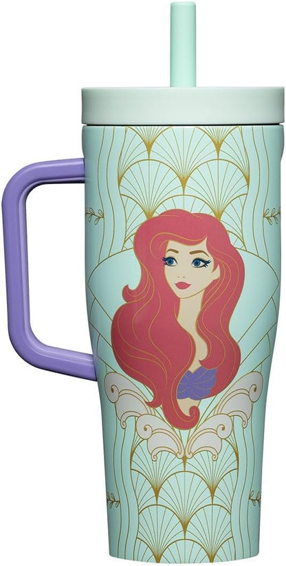 Cruiser Insulated Tumbler - Stainless Steel Tumbler with Handle & Straw, Leak Proof for Cold Drinks, Triple Insulated Spill Proof Cupholder Friendly BPA-Free 22oz Disney Mickey Retro Rainbow