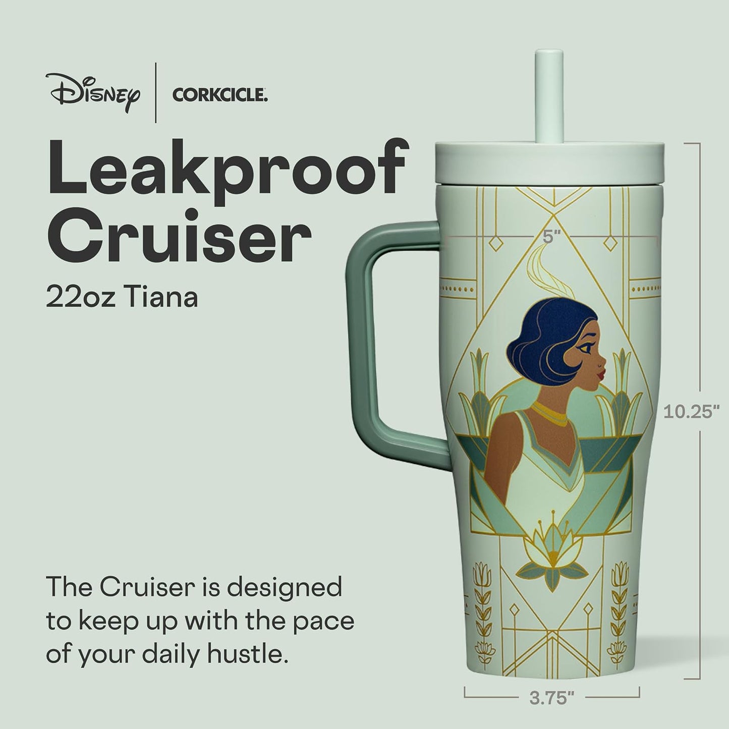Cruiser Insulated Tumbler - Stainless Steel Tumbler with Handle & Straw, Leak Proof for Cold Drinks, Triple Insulated Spill Proof Cupholder Friendly BPA-Free 22oz Disney Mickey Retro Rainbow