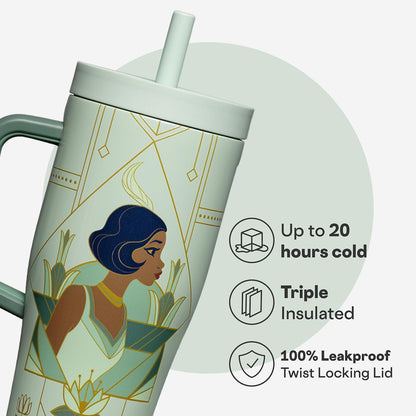 Cruiser Insulated Tumbler - Stainless Steel Tumbler with Handle & Straw, Leak Proof for Cold Drinks, Triple Insulated Spill Proof Cupholder Friendly BPA-Free 22oz Disney Mickey Retro Rainbow