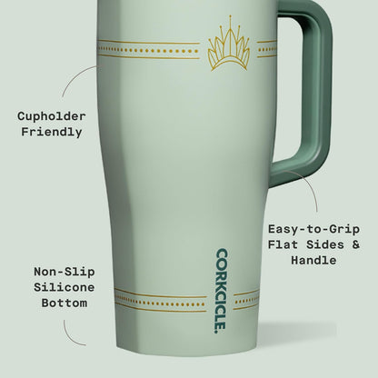 Cruiser Insulated Tumbler - Stainless Steel Tumbler with Handle & Straw, Leak Proof for Cold Drinks, Triple Insulated Spill Proof Cupholder Friendly BPA-Free 22oz Disney Mickey Retro Rainbow