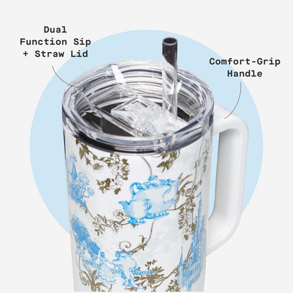 Cruiser Insulated Tumbler - Stainless Steel Tumbler with Handle & Straw, Leak Proof for Cold Drinks, Triple Insulated Spill Proof Cupholder Friendly BPA-Free 22oz Disney Mickey Retro Rainbow