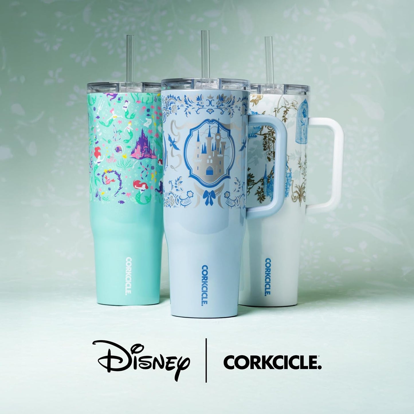 Cruiser Insulated Tumbler - Stainless Steel Tumbler with Handle & Straw, Leak Proof for Cold Drinks, Triple Insulated Spill Proof Cupholder Friendly BPA-Free 22oz Disney Mickey Retro Rainbow