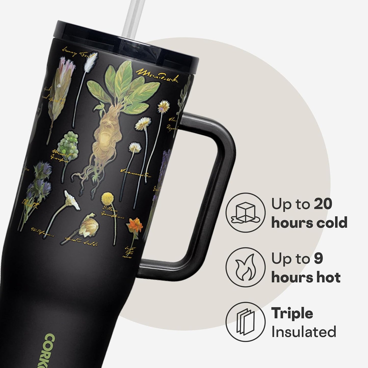 Cruiser Insulated Tumbler - Stainless Steel Tumbler with Handle & Straw, Leak Proof for Cold Drinks, Triple Insulated Spill Proof Cupholder Friendly BPA-Free 22oz Disney Mickey Retro Rainbow