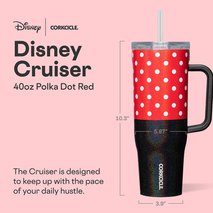 Cruiser Insulated Tumbler - Stainless Steel Tumbler with Handle & Straw, Leak Proof for Cold Drinks, Triple Insulated Spill Proof Cupholder Friendly BPA-Free 22oz Disney Mickey Retro Rainbow