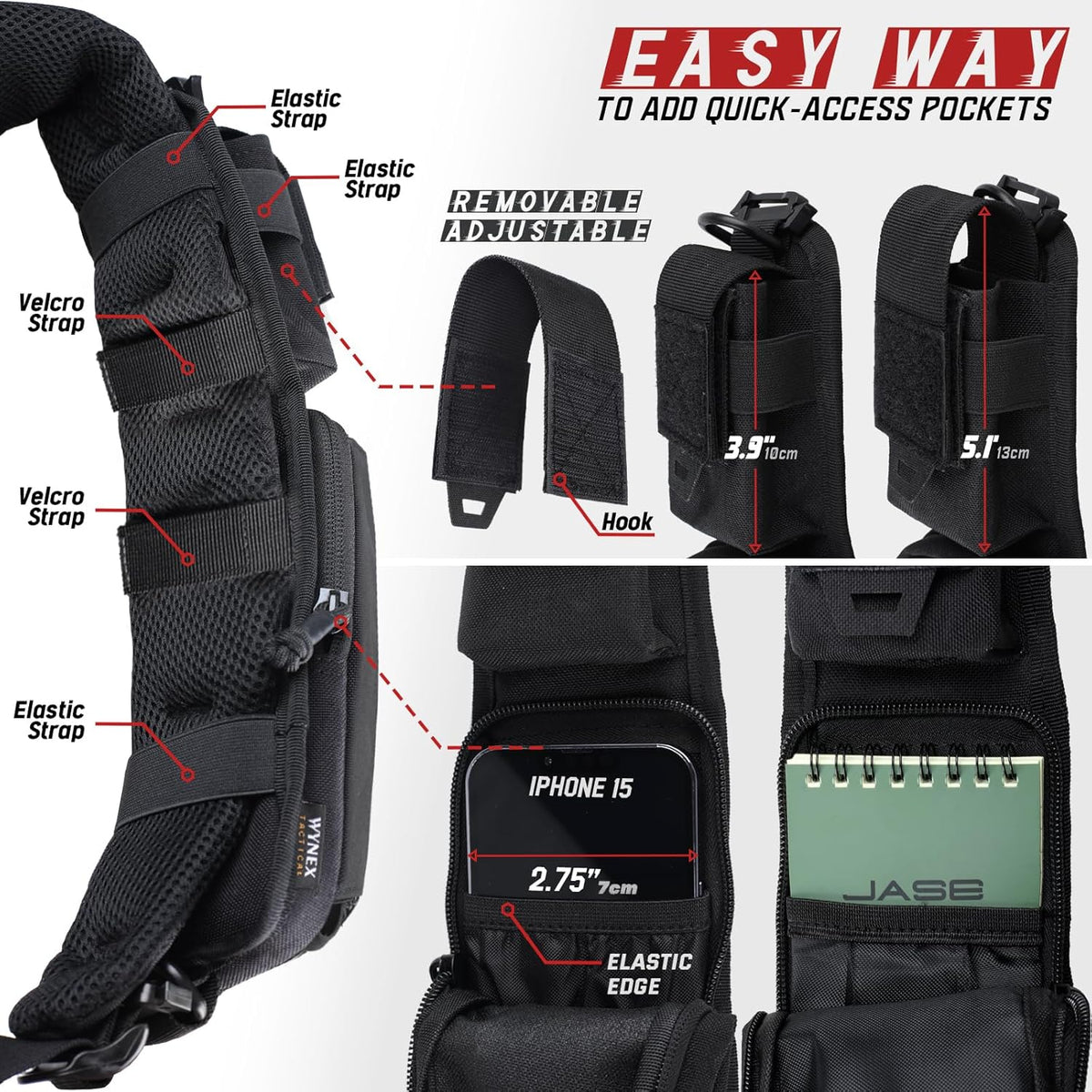 WYNEX Molle Backpack Shoulder Strap Pouches of Water Bottle Pouch Version